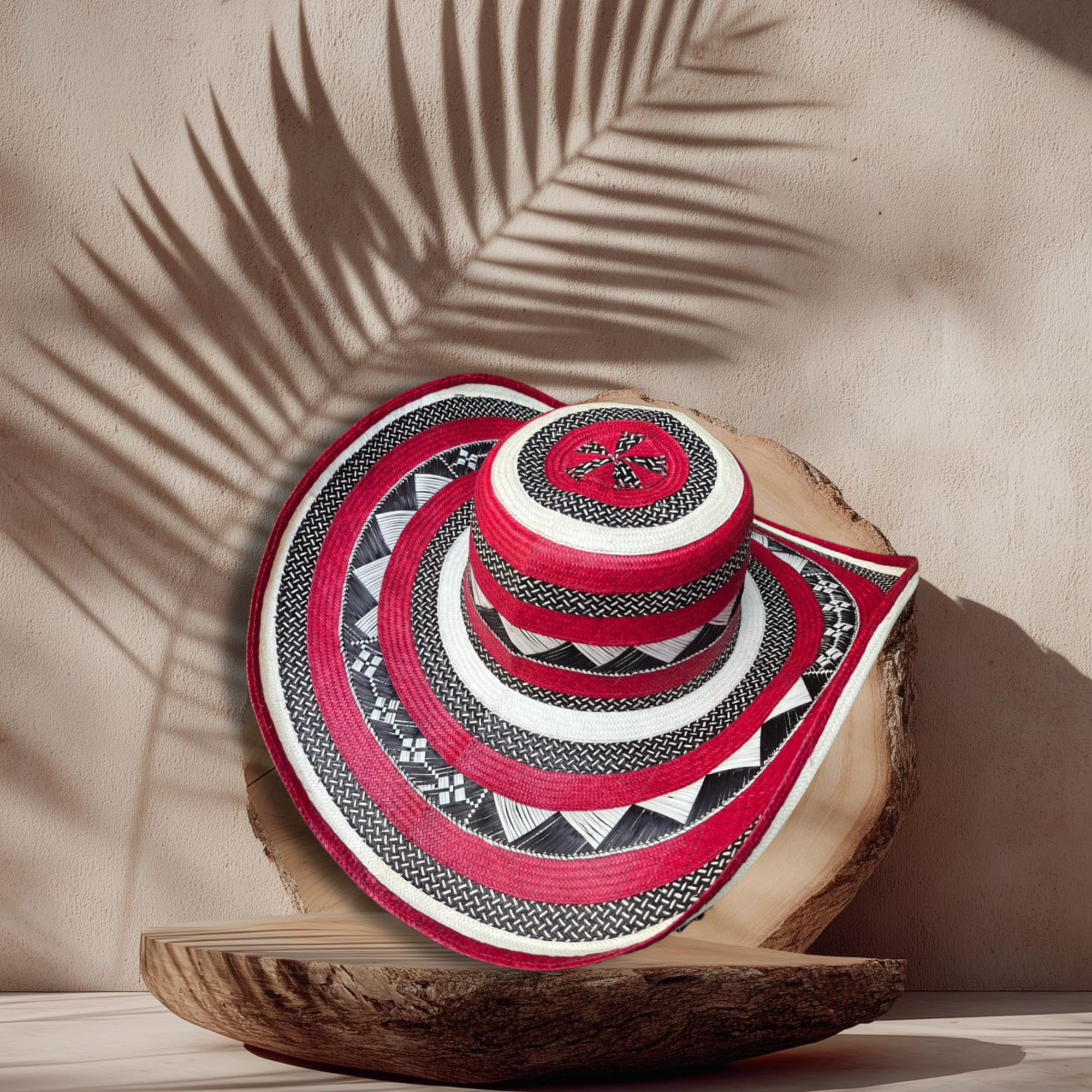 Sombrero 27 fibras extrafino diseño grano de arroz rojo